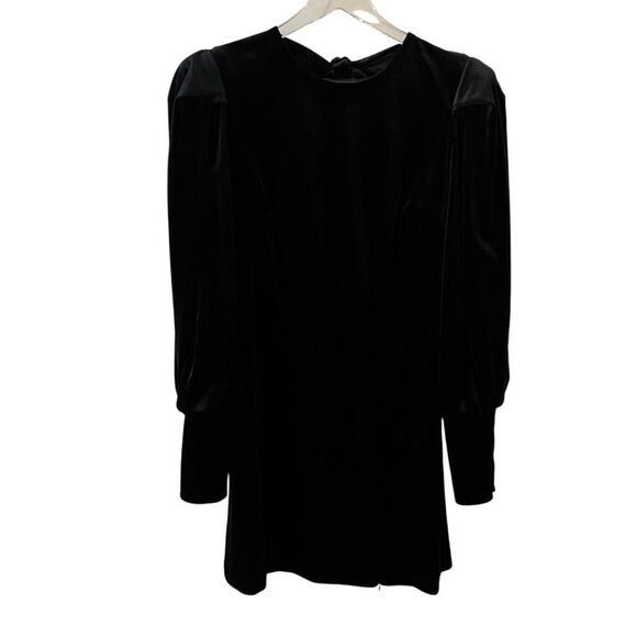 Rebecca Minkoff Black Gwen Velvet Long Sleeve Mini Dress Size 6 NWT - Picture 4 of 16